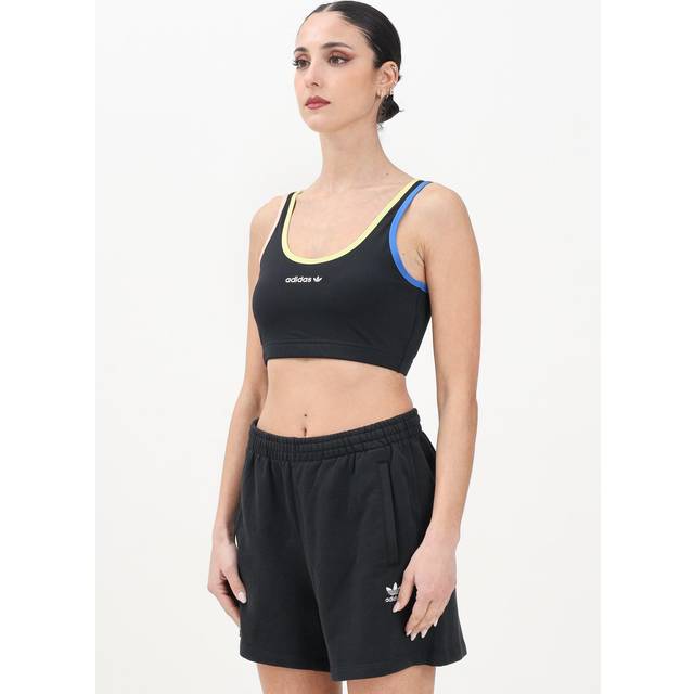 adidas Originals 3-Stripes Crop Tank Top - Black - Womens - M