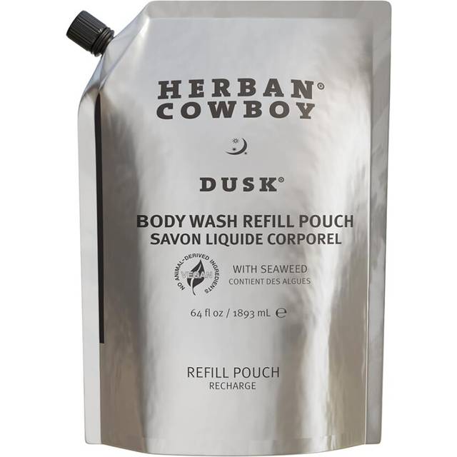 Herban Cowboy Body Wash  Rich Cologne Scent  Enhanced with Plant-Powered Ingredients  Vegan Body Wash (Dusk  64 Ounce Full Refill Pouch)
