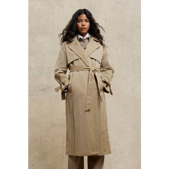 River Island Womens Beige Relaxed Wrap Trench Coat - L