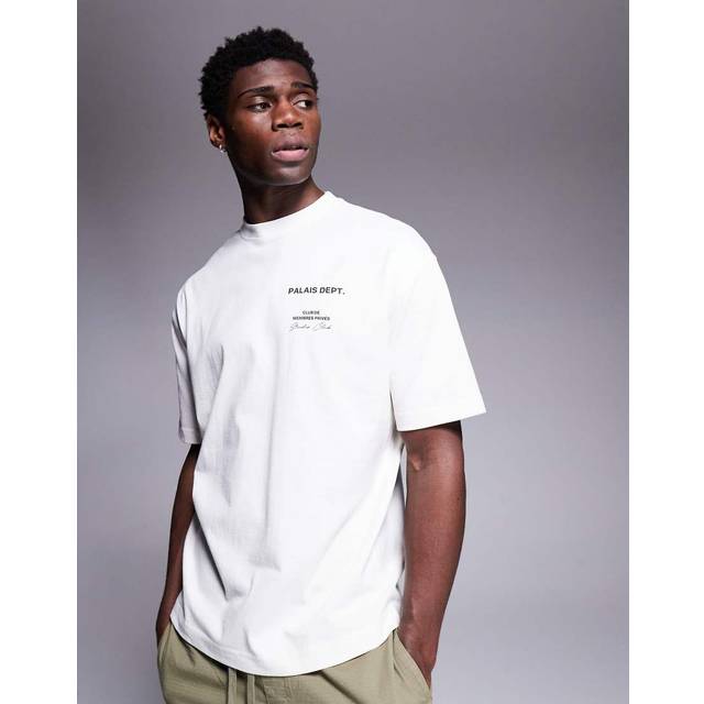 Mens River Island White Oversized Palais Dept T-Shirt