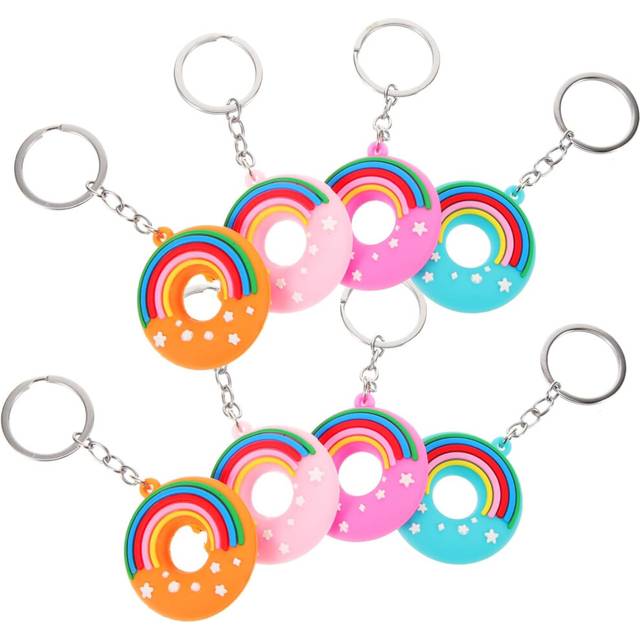 Cute Keychain Decorations 8pcs Donut Pendant Keychains Portable Keychain Pendants