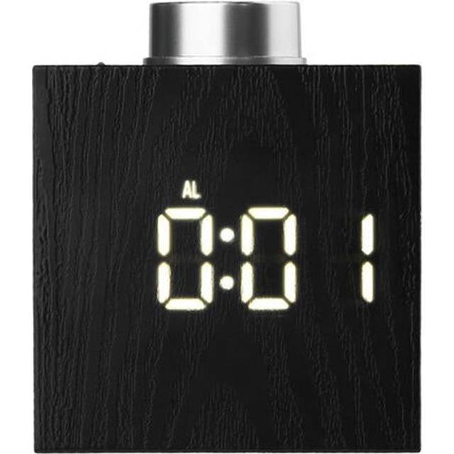 (White) Wooden Grain LED Knob Digital Electronic Creative Thermometer Hygrometer USB Charging Temperature and Humidity Measure