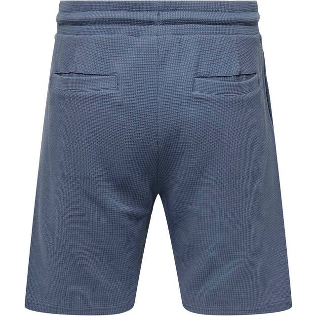 ONLY & SONS Only &amp; Sons Cal Reg Structured Pleat Shorts - Indigo, Vintage Indigo, Size Xl, Men - XL