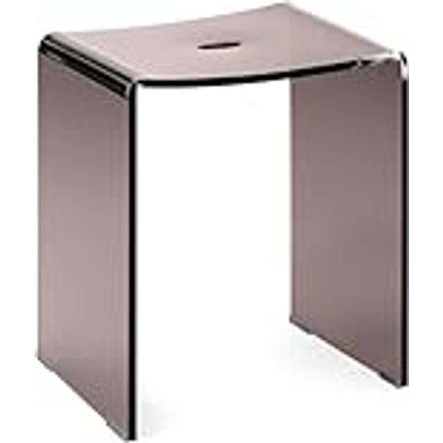 Navaris gray Acrylic Shower Bench - Waterproof Stool for Bathroom or Vanity 171 x 146 x 11 - Modern glam Transparent Seat - Holds up to 220 lbs