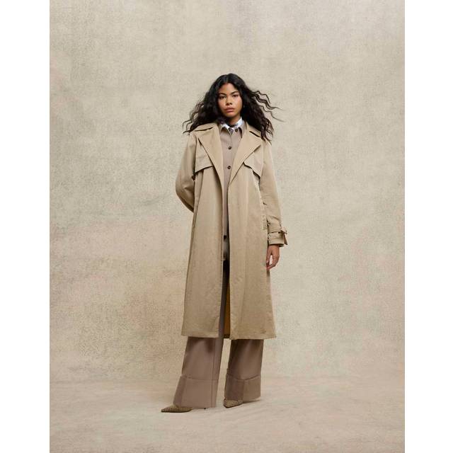 River Island Womens Beige Relaxed Wrap Trench Coat - M