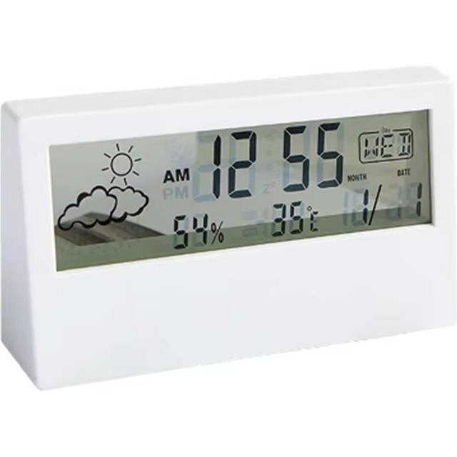 LED Thermometer -Hygrometer Multifunction Electronic Temperature Humidity Meter Weather Station with Alarm Clock