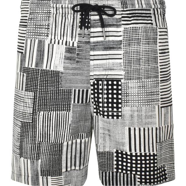 Farah – Redwald – Svarta och vita, mönstrade shorts, del av set-Svart/a