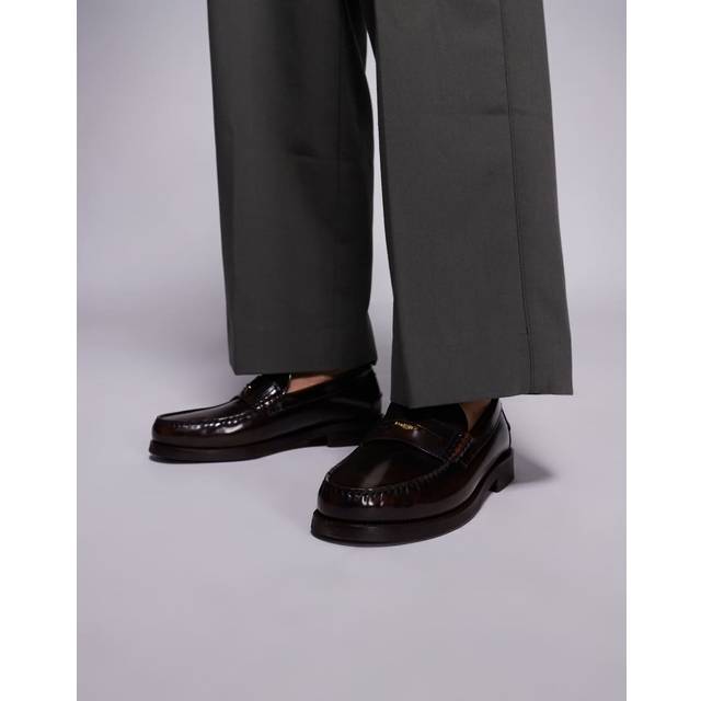 Walk London – Dalston – Bruna pennyloafers i slätt läder