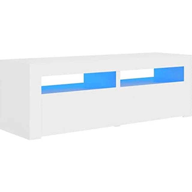 vidaXL TV-bänk med LED-belysning vit 120x35x40 cm