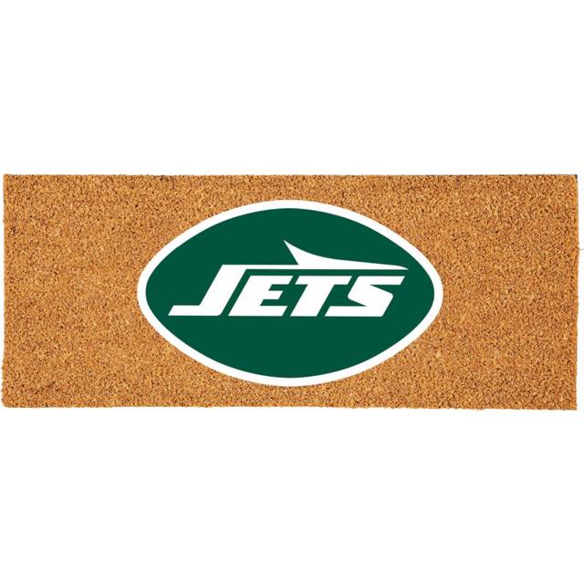 Team Sports America NFL New York Jets Coir Doormat  Official Full Color Team Logo  Extra Large Front Door Mat  Outdoor Indoor Entrance Rug  Non-Slip W
