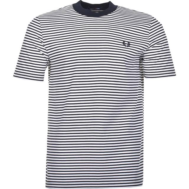 Fred Perry Fine Stripe T Shirt Navy And White
