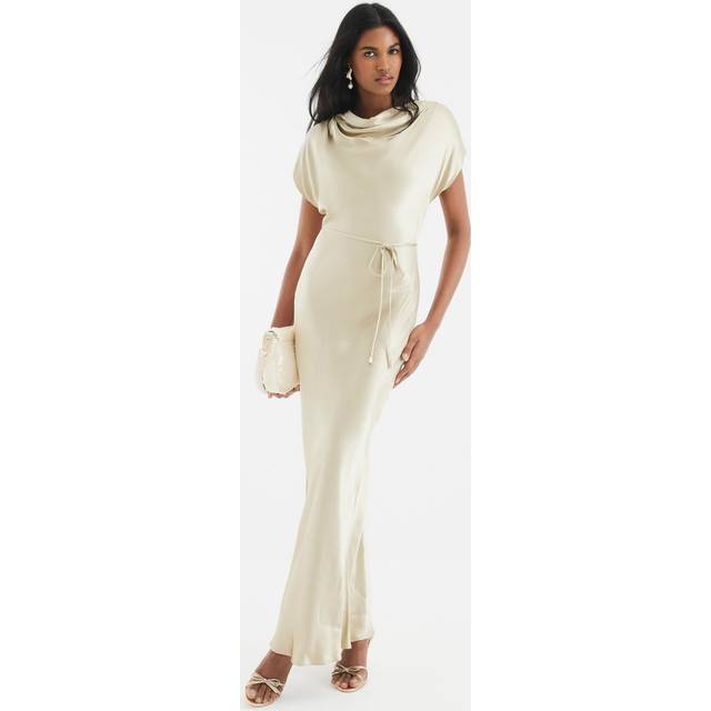 River Island Womens Gold Cowl Neck Maxi Dress - 14