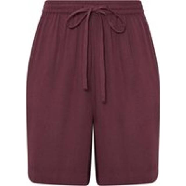 Lts Tall Dark Purple Cotton Crinkle Shorts 10 Lts | Tall Women's Linen And Cotton Shorts