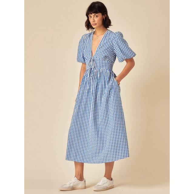 Nobody's Child Scarla Gingham Midi Dress, Blue/White