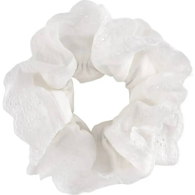 Sui Ava – Vit hårsnodd i broderie anglaise-Vit/a