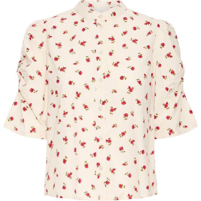 ICHI, Shirts, female, Multicolor, L, Floral Print Blouse with Mandarin Collar