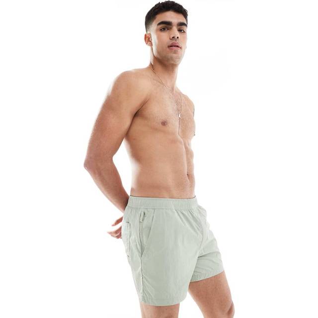 Mens River Island Khaki Swim Shorts - L