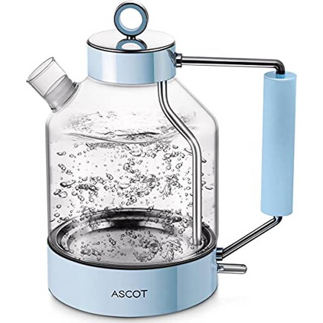 Electric Kettle, ASCOT Glass Electric Tea Kettle 1.5L 2200W Tea Heater & Hot Water Boiler, Borosilicate Glass, BPA-Free, Auto Shut-Off and Boil-Dry
