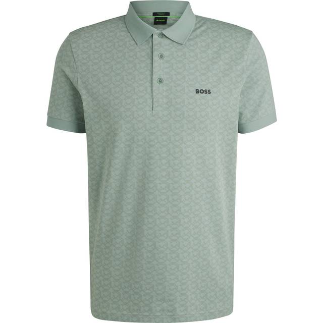 BOSS for man. 50540719 Stretch cotton Paddy polo shirt with print green (XL), Casual, Short sleeve