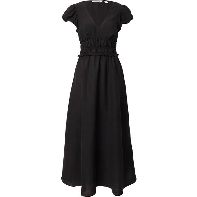 & Other Stories – Svart maxiklänning med volangärmar och panelsydd fåll-Svart/a