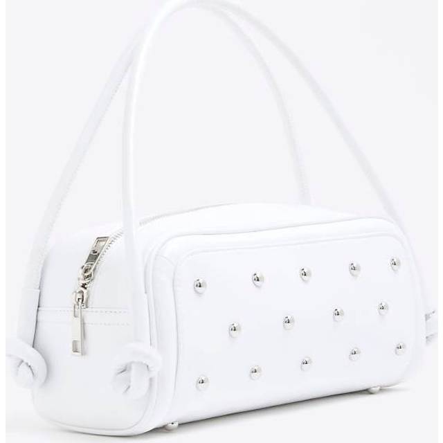 River Island Womens White Studded Knot Shoulder Bag - One Size