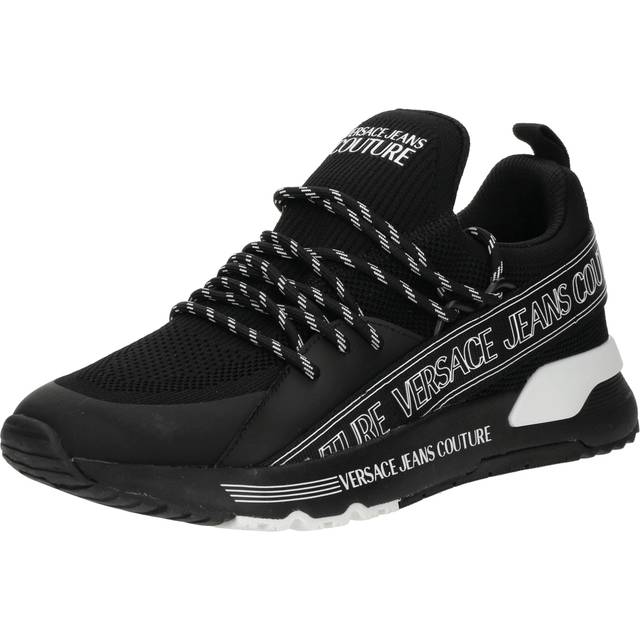 Versace Jeans Couture for man. 78YA3SA3-ZSC65 Logo printed trainers black (40), Flat, Laces, Casual