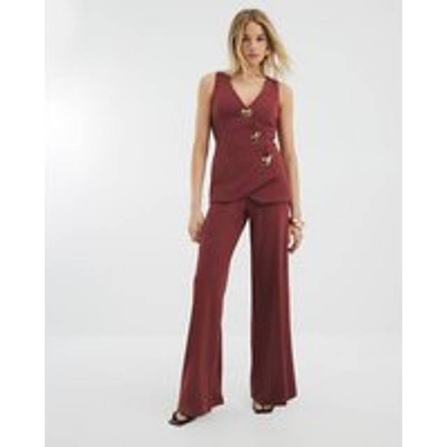 River Island Womens Brown Waistcoat Hybrid Jumpsuit - M