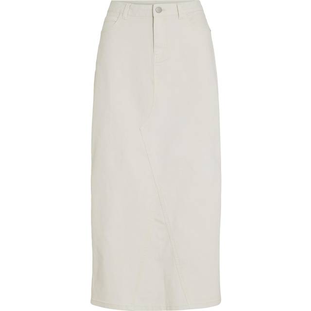 Vila - Jeanskjol viNus HW Midi Denim Skirt - Vit