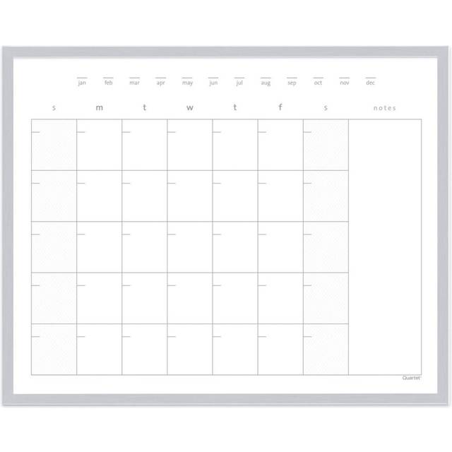 Quartet Dry Erase Calendar Board  Whiteboard / Whiteboard  Magnetic  16 x 20 inches  Aluminum Frame (63537)