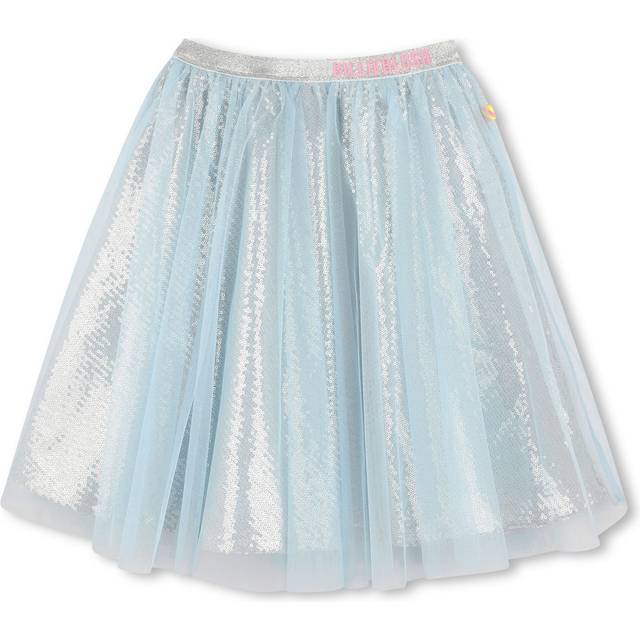 Billieblush Girls Blue Tulle & Silver Sequin Skirt - 4 year