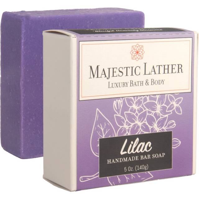 Majestic Lather Lilac Luxury Floral Bar Soap for Face & Body. Moisturizing & Nourishing. For All Skin Types. Made in the USA. 5.0 Oz