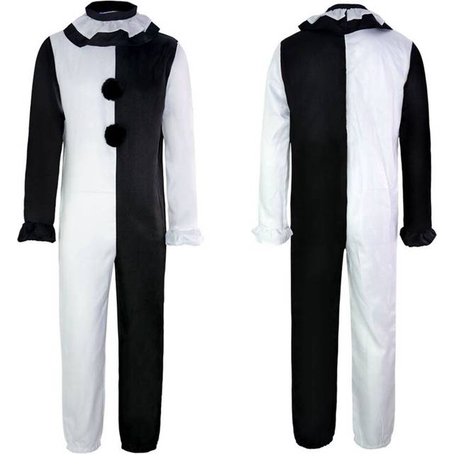 (Clown clothes xL) Terrifier Art The Clown Horror Mask Cosplay Funny Evil Joker Hat Latex