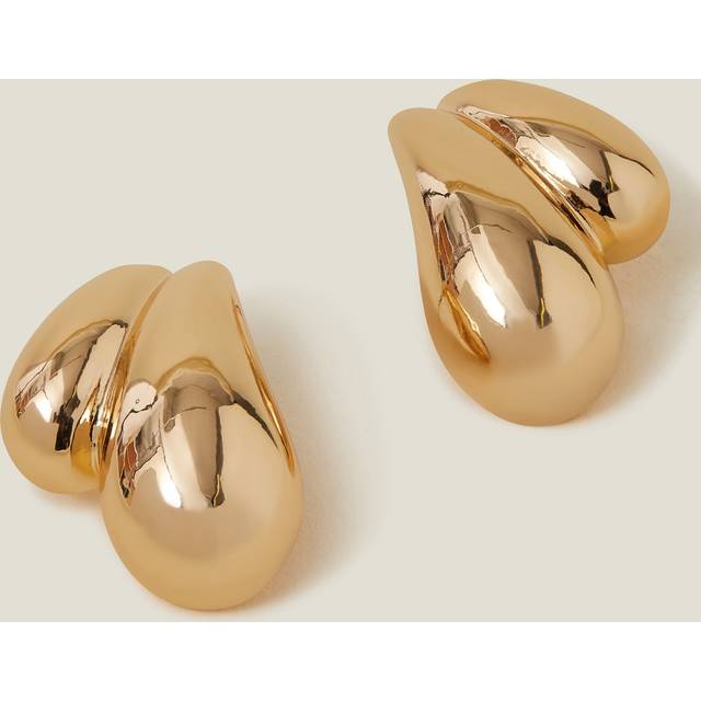 Gold Double Curve Drop Earrings - Accessorize - One Size