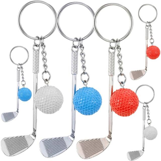 6pcs Golf Keychain Key Chain Pendant Decorative Key Chain Key Hanging Decor Key Ring Pendant Sports Party Favors Tote Golf