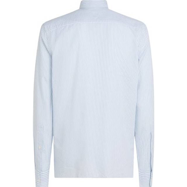 Regular Fit Seersucker Shirt - BREEZY BLUE STRIPE - M