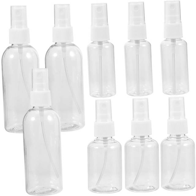 9 Pcs Empty Travel Size Spray Bottles Airless Bottles for Liquid Lotions Portable Refillable Mini Containers for Cosmetics