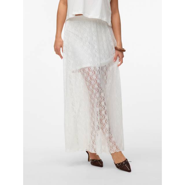 Vero Moda - Spetskjol vmNelda HW Long Lace Skirt - Vit