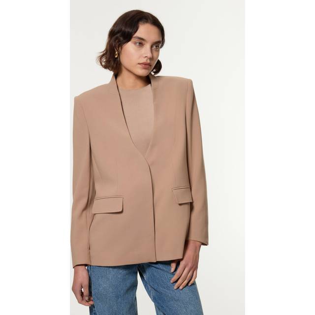 Compact Stretch Essential Oversize Tailored Blazer - Camel