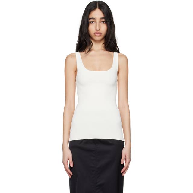 Compact Knit Tank Top - WHITE - Large