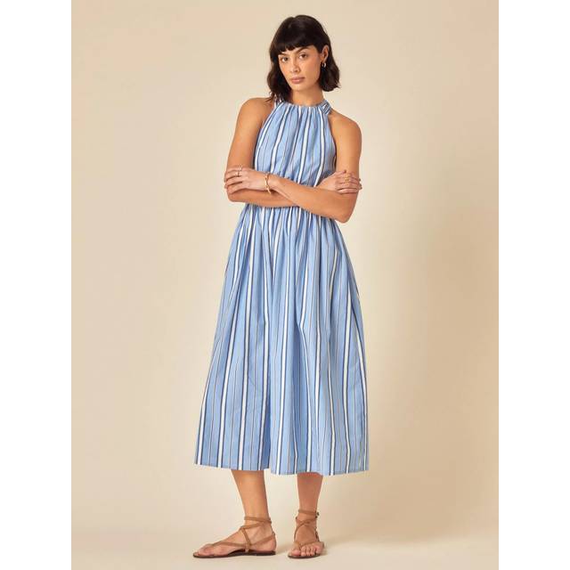 Nobody's Child Senna Stripe Midi Dress, Blue/White