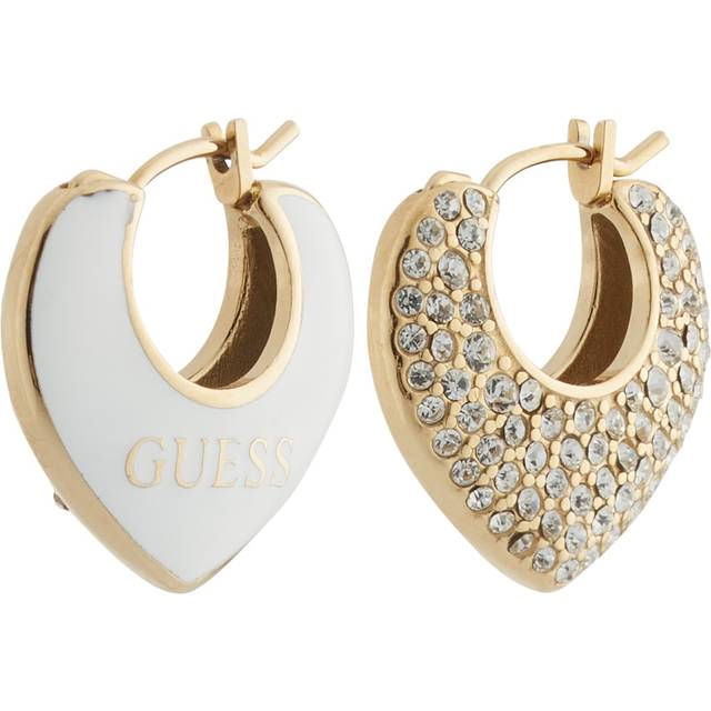 Guess gold tone 16MM DOUBLE FACE HEART STUDS, Multi, Women - Print