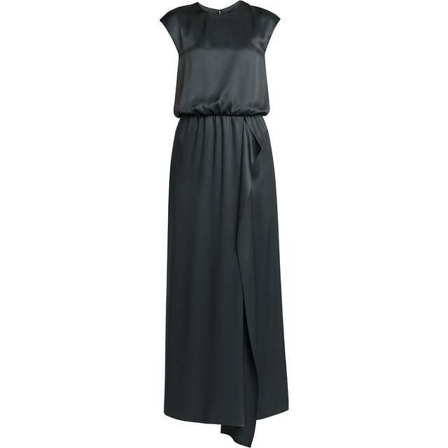 Double-faced silk-satin long dress