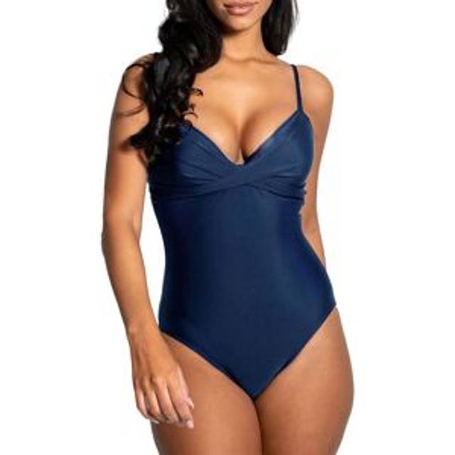 Tummy Control Non Wired Removable Padding One Piece Swimsuit - Navy - 18