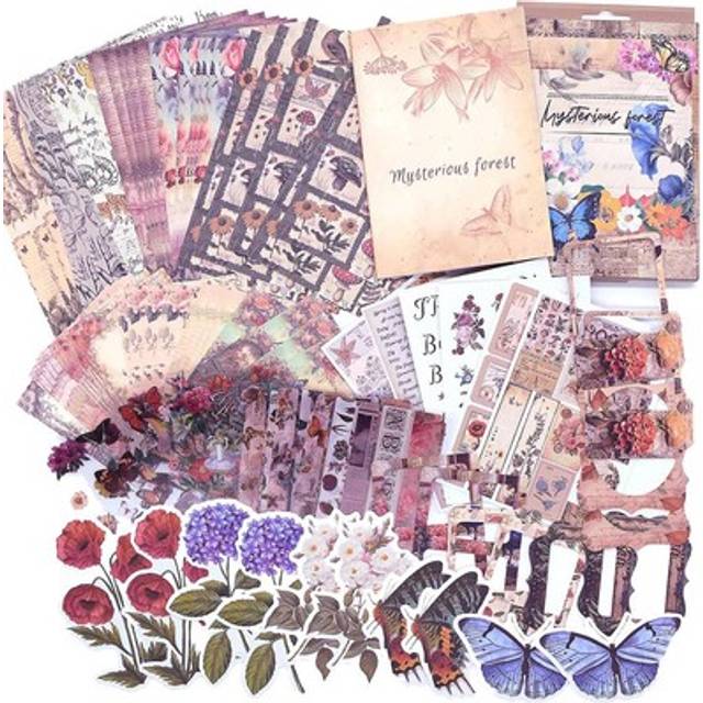 Scrapbook Supplies, (361Pcs) Vintage Aesthetic Scrapbook Kit