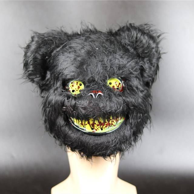 (Bear A) Creepy Teddy Bear Rabbit Bloody Mask Masquerade Horror Animal Half Face
