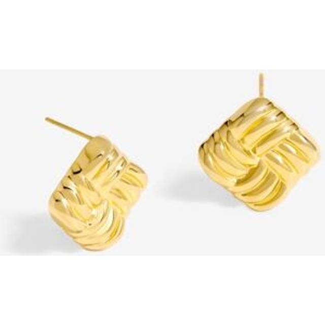 Jon Richard Square Ridge Stud Earrings, Gold