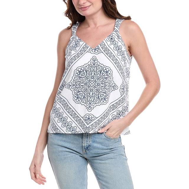 Vince Camuto Pinch Strap Linen-Blend Tank