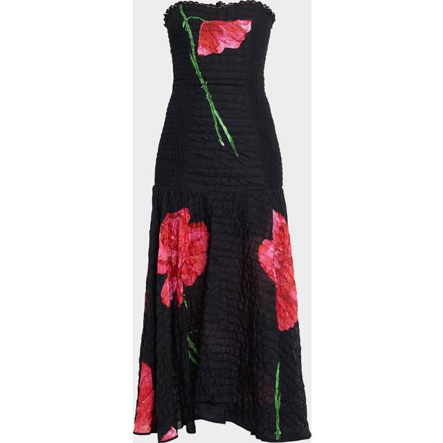 Opal Embroidered Midi Dress - BLACK - X-Small