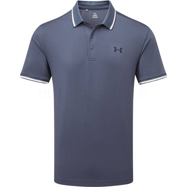 Under Armour Playoff 3.0 Rib Polo Shirt - Downpour Grey/Prime Pink/Midnight Navy Downpour Grey/Prime Pink/Midnight Navy / L
