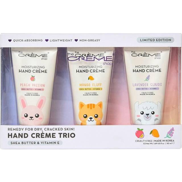 the CREME shop limited edition remedy for dry cracked skin hand creme trio with shea butter and vitamin e